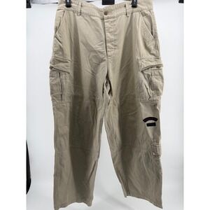 Triple Five Soul Mens Khaki Cargo Pants Size 38x31 Tan Cotton Y2K Streetwear 90s